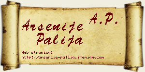 Arsenije Palija vizit kartica